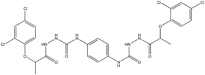 2-(2,4-Dichlorophenoxy)-N-(((4-(((2-(2,4-dichlorophenoxy)propanoylamino)amino)carbonylamino)phenyl)amino)carbonylamino)propanamide Struktur