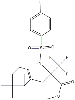 Methyl 2-[(6,6-dimethylbicyclo[3.1.1]hept-2-en-2-yl)methyl]-3,3,3-trifluoro-2-{[(4-methylphenyl)sulfonyl]amino}propanoate Struktur