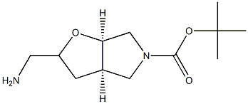 (3ar,6ar)-tert-butyl 2-(aminomethyl)tetrahydro-2H-furo[2,3-c]pyrrole-5(3H)-carboxylate Struktur