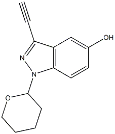 3-ethynyl-1-(tetrahydro-2H-pyran-2-yl)-1H-indazol-5-ol Struktur