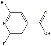 2-Bromo-6-fluoro-4-pyridinecarboxylic acid Struktur