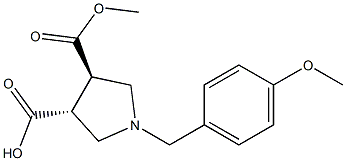 (trans)-1-(4-methoxybenzyl)-4-(methoxycarbonyl)pyrrolidine-3-carboxylic acid Struktur