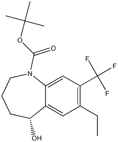 (R)-tert-butyl 7-ethyl-5-hydroxy-8-(trifluoromethyl)-2,3,4,5-tetrahydrobenzo[b]azepine-1-carboxylate Struktur