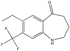 7-ethyl-8-(trifluoromethyl)-1,2,3,4-tetrahydrobenzo[b]azepin-5-one Struktur