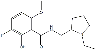 N-((1-ethylpyrrolidin-2-yl)methyl)-2-hydroxy-3-iodo-6-methoxybenzamide Struktur