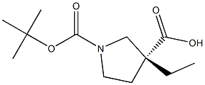 (R)-1-tert-butyl 3-ethyl pyrrolidine-1,3-dicarboxylate Struktur