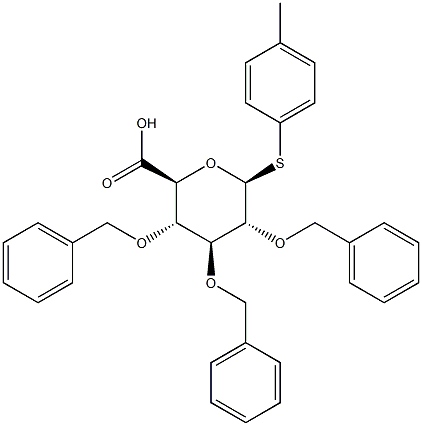 4-Methylphenyl 2,3,4-tri-O-benzyl-b-D-thioglucuronide Struktur