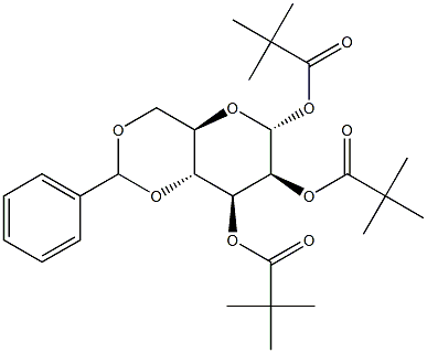 4,6-O-Benzylidene-1,2,3-tri-O-pivaloyl-a-D-mannopyranose Struktur