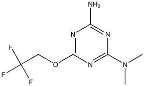 2-amino-4-dimethylamino-6-trifluoroethoxy-1,3,5-triazine Struktur