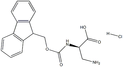 3-amino-N-[(9H-fluoren-9-ylmethoxy)carbonyl]-D-alanine hydrochloride Struktur