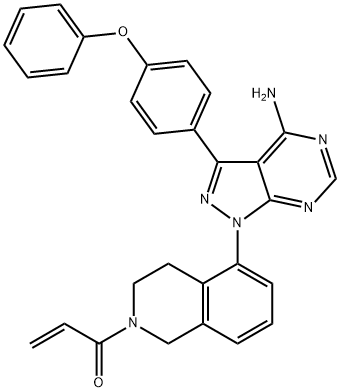 1-(5-(4-amino-3-(4-phenoxyphenyl)-1H-pyrazolo[3,4-d]pyrimidin-1-yl)-3,4-dihydroisoquinolin-2(1H)-yl)prop-2-en-1-one Struktur