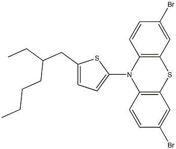 3,7-Dibromo-10-(5-(2-ethylhexyl)thiophen-2-yl)-10H-phenothiazine Struktur