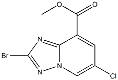 2-Bromo-6-chloro-[1,2,4]triazolo[1,5-a]pyridine-8-carboxylic acid methyl ester Struktur