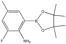 2-Fluoro-4-methyl-6-(4,4,5,5-tetramethyl-[1,3,2]dioxaborolan-2-yl)-phenylamine Struktur