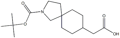 2-(2-(tert-butoxycarbonyl)-2-azaspiro[4.5]decan-8-yl)acetic acid Struktur