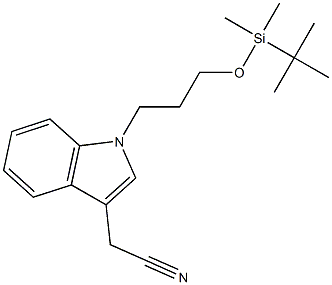 2-{1-[3-(t-butyldimethylsilyloxy)propyl]indole-3-yl}acetonitrile Struktur