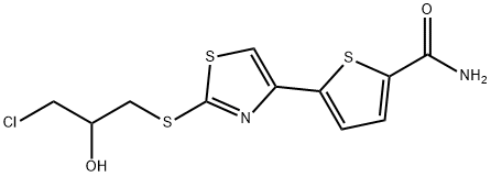 5-[2-[(3-Chloro-2-hydroxypropyl)thio]-4-thiazolyl]-2-thiophenecarboxamide Struktur