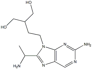 2-(2-(2-Amino-8-(1-aminoethyl)-9H-purin-9-yl)ethyl)propane-1,3-diol Struktur