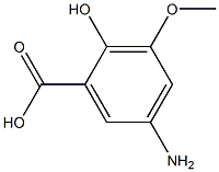 5-Amino-2-hydroxy-3-methoxy-benzoic acid Struktur