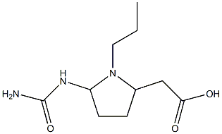 2-(1-Propyl-5-ureidopyrrolidin-2-yl)acetic Acid Struktur