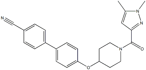 4'-((1-[(1,5-DIMETHYL-1H-PYRAZOL-3-YL)CARBONYL]PIPERIDIN-4-YL)OXY)BIPHENYL-4-CARBONITRILE|