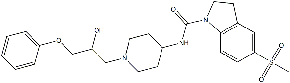 N-[1-(2-HYDROXY-3-PHENOXYPROPYL)PIPERIDIN-4-YL]-5-(METHYLSULFONYL)INDOLINE-1-CARBOXAMIDE Struktur