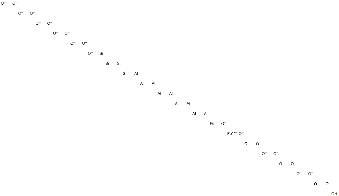 Diiron nonaaluminum tetrasilicon tricosaoxide hydroxide Struktur