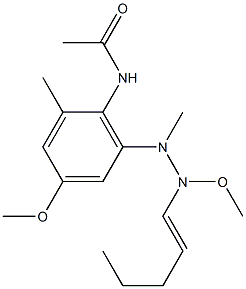 2,3-dimethoxy-5-dimethyl-6-acetamidopentenyl phenylhydrazine Struktur