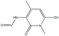 3-formylamino-4-methyl-6-hydroxy-N-methylpyridone Struktur