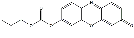 7-Isobutyloxycarbonyloxy-3H-phenoxazin-3-one Struktur