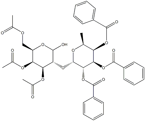 3,4,6-Tri-O-acetyl-2-O-(2,3,4-tri-O-benzoyl-a-L-fucopyranosyl)-D-galactopyranoside Struktur