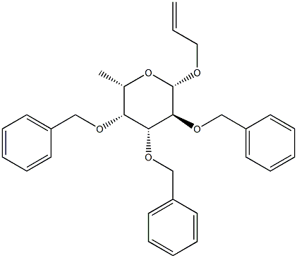 Allyl2,3,4,-tri-O-benzyl-b-L-fucopyranoside Struktur