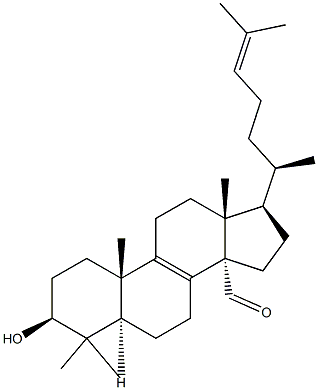 4,4-Dimethyl-14a-formyl-5a-cholesta-8,24-dien-3b-ol Struktur