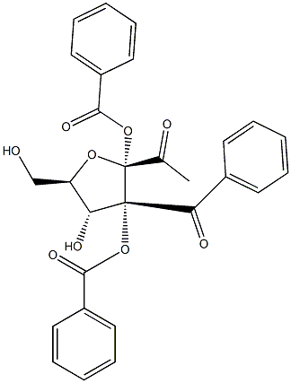 1-Acetyl-tribenzoyl-alpha-d-ribofuranose Struktur