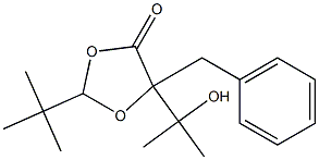 5-Benzyl-2-tert-butyl-5-(1-hydroxy-1-methylethyl)-1,3-dioxolan-4-one Struktur