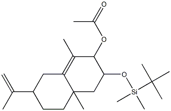 Bicyclo[4.4.0]dec-1-ene, 3-acetoxy-4-(t-butyldimethylsilyloxy)-2,6-dim ethyl-9-isopropenyl- Struktur