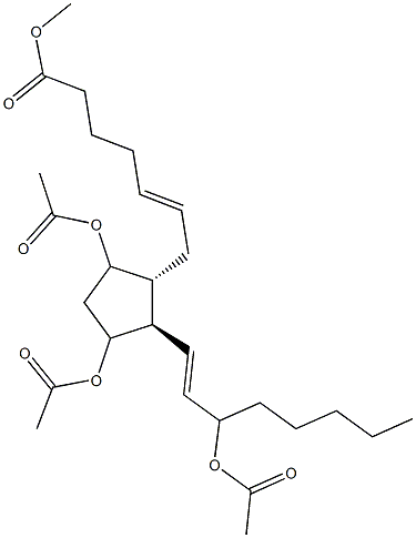 Prosta-5,13-dien-9,11,15-triol-1-oic acid, methyl ester, triacetate Struktur