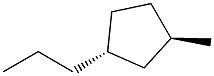 trans-1-Methyl-3-propylcyclopentane. Struktur