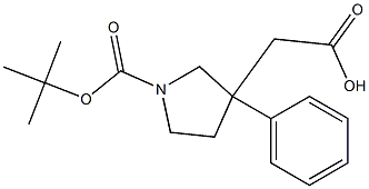 [1-(tert-Butoxycarbonyl)-3-phenyltetrahydro-1H-pyrrol-3-yl]acetic acid Struktur