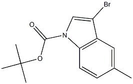 3-Bromo-5-methyl-1H-indole-1-carboxylic acid tert-butyl ester Struktur