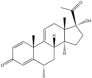 6A-METHYL-17A,-HYDROXY-PREGNA-1,4,9(11)-TRIENE-3,20-DIONE Struktur