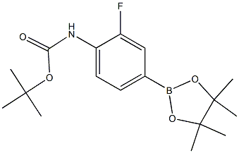 TERT-BUTYL 2-FLUORO-4-(4,4,5,5-TETRAMETHYL-1,3,2-DIOXABOROLAN-2-YL)PHENYLCARBAMATE Struktur