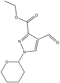 1-tetrahydropyranyl-4-formyl-3-(ethoxycarbonyl)pyrazole Struktur