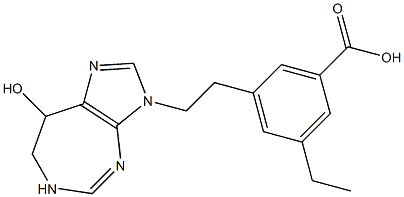 3-(2-(3-carboxy-5-ethylphenyl)ethyl)-3,6,7,8-tetrahydroimidazo(4,5-d)(1,3)diazepin-8-ol Struktur