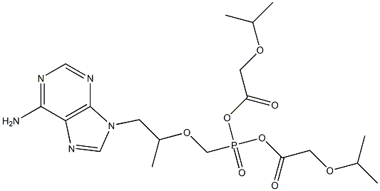 bis(isopropyloxymethylcarbonyl) 9-(2-phosphonomethoxypropyl)adenine Struktur