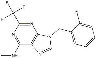 2-trifluoromethyl-9-(2-fluorophenylmethyl)-N-methyladenine Struktur