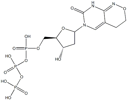 6-(2-deoxyribofuranosyl)-3,4-dihydro-8H-pyrimido(4,5-c)(1,2)oxazin-7-one 5'-triphosphate Struktur