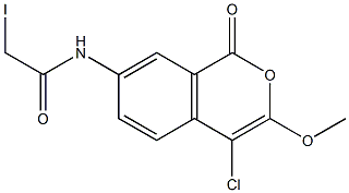 4-chloro-7-(iodoacetyl)amino-3-methoxyisocoumarin Struktur