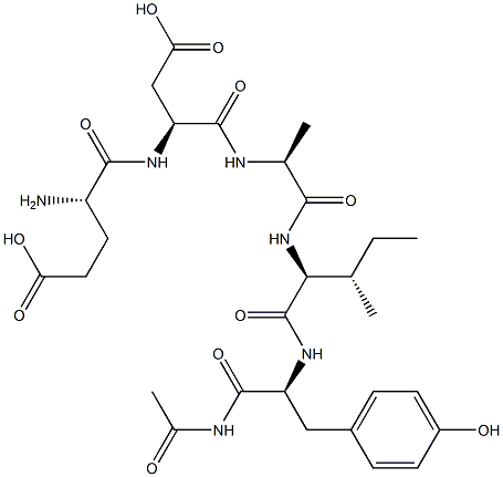 acetyl-glutamyl-aspartyl-alanyl-isoleucyl-tyrosinamide Struktur