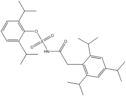 2,6-bis(1-methylethyl)phenyl ((2,4,6-tris(1-methylethyl)phenyl)acetyl)sulfamate Struktur